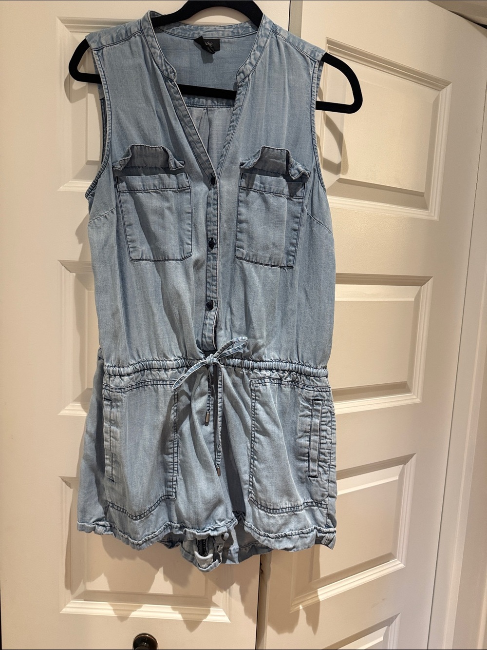 Light Wash Sleeveless Denim Romper - Brand: